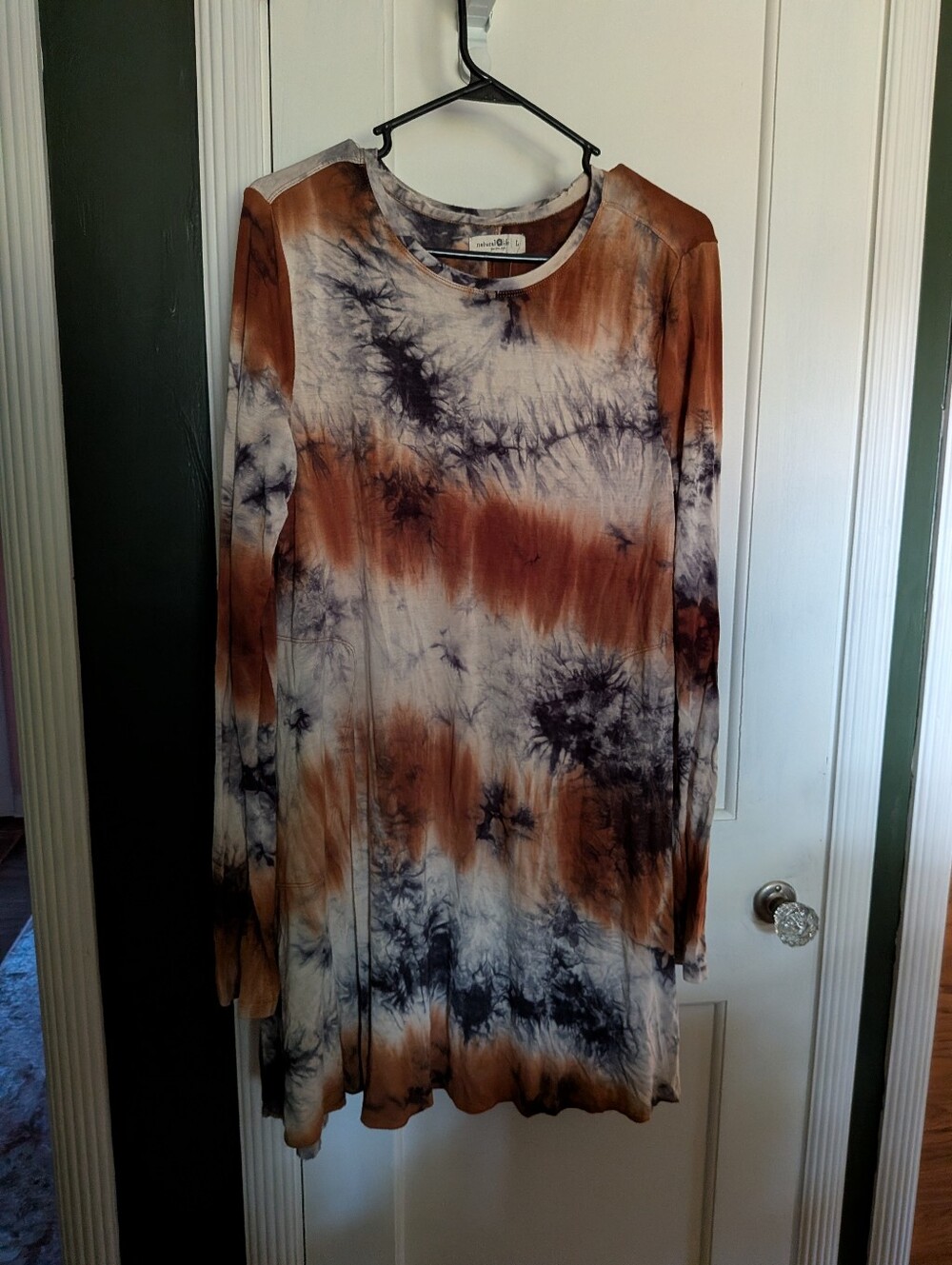 Natural Life Tie-Dye Long Sleeve Swing Dress